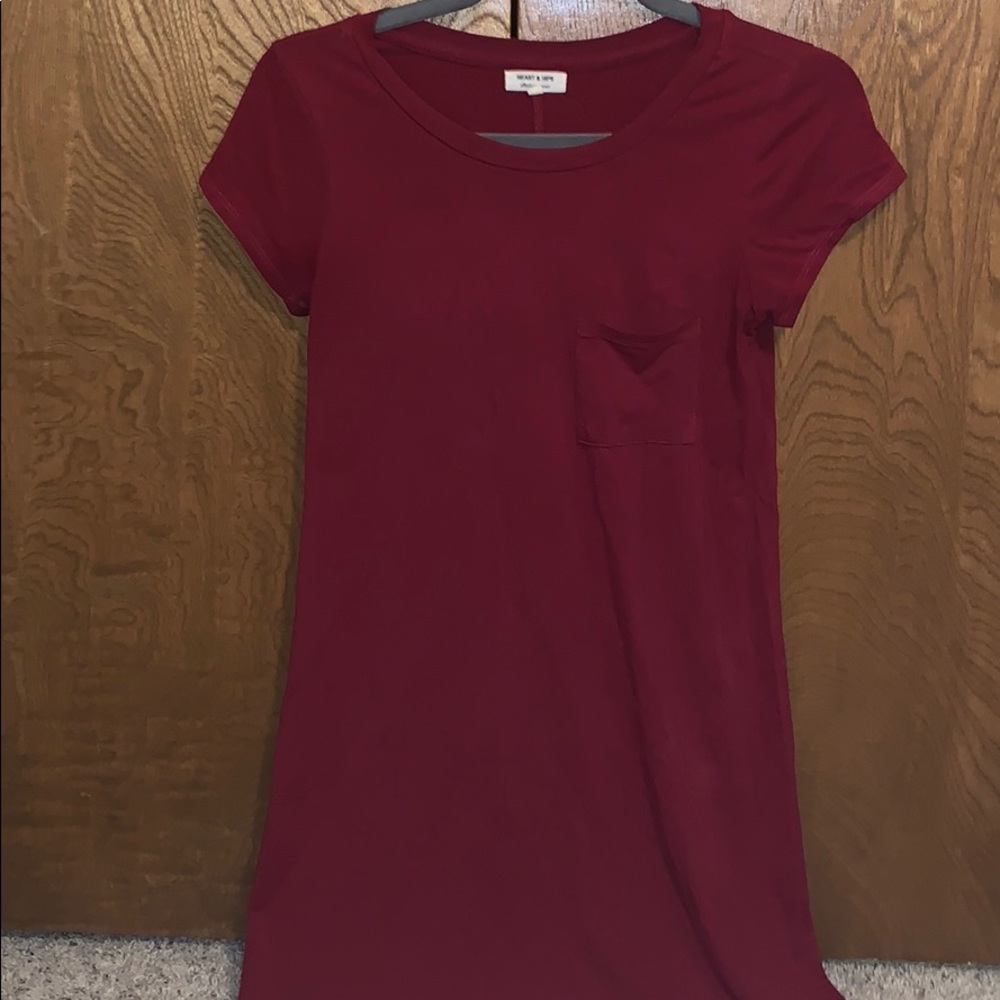 Maroon t-shirt dress